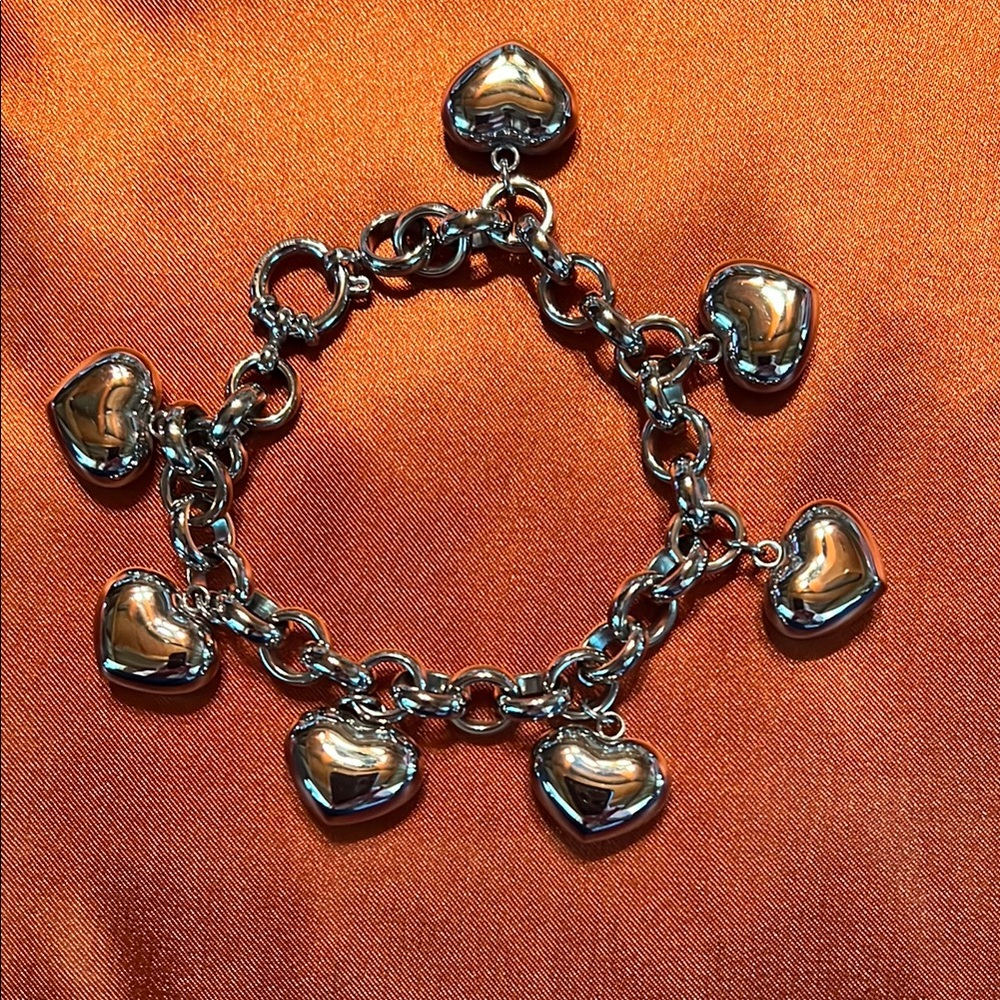 Silver Heart Charm Bracelet
